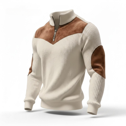Rippstrick-Half-Zip-Pullover